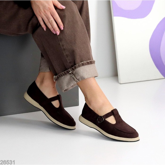 Туфлі жіночі еко замша колір-шоколад 36,37,38,39,40,41р