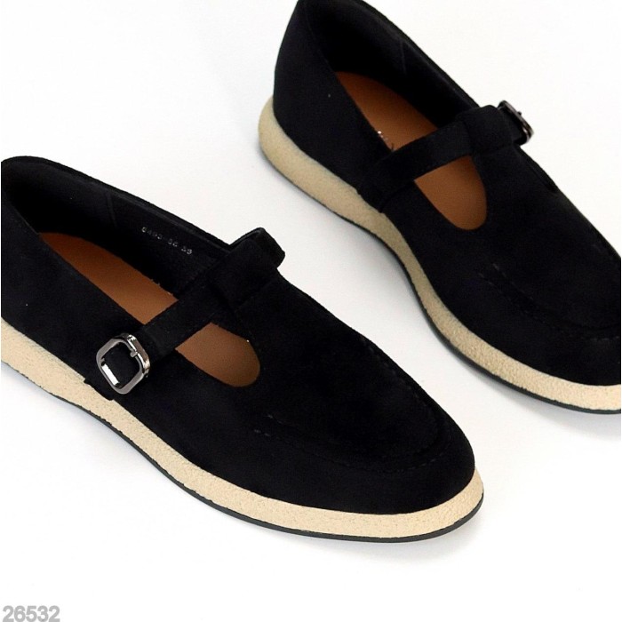 Туфли жіночі екозамша колір чорний 36,37,38,39,40,41р