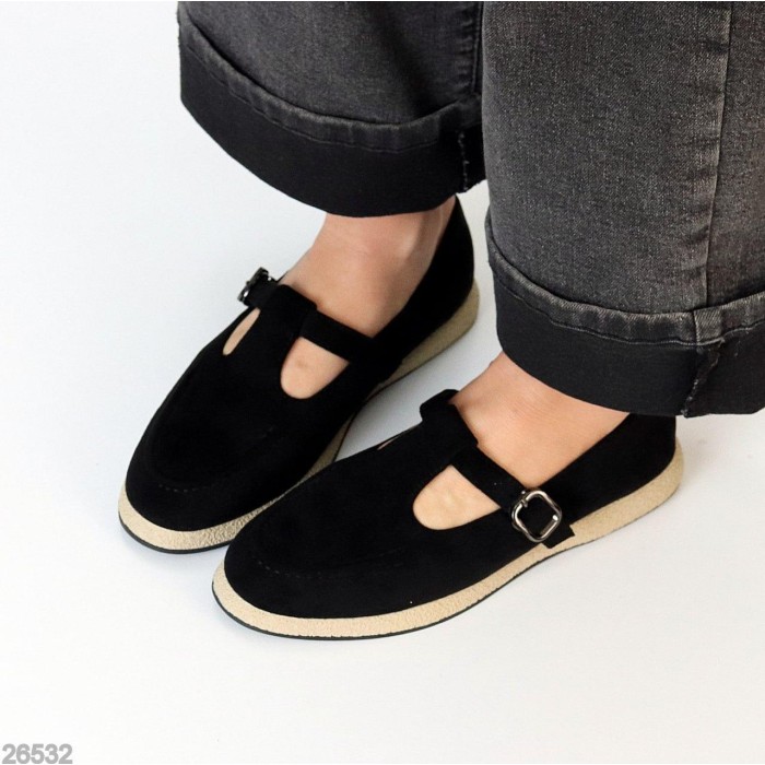 Туфли жіночі екозамша колір чорний 36,37,38,39,40,41р