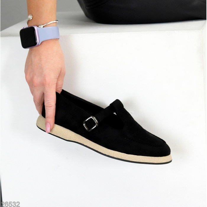 Туфли жіночі екозамша колір чорний 36,37,38,39,40,41р