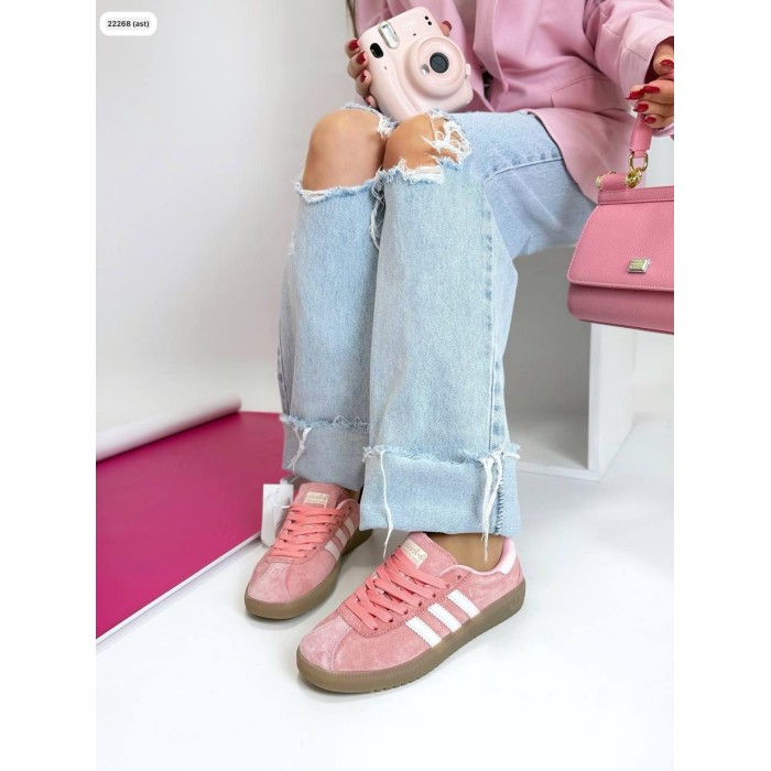 Кроссовки женские комбинированные натуральная замша/кожа розовые на 35.5,36,37,38р