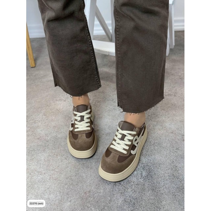 Кеди жіночі натуральна замша/шкіра колір: коричнево-бежеві 36,38,39р.