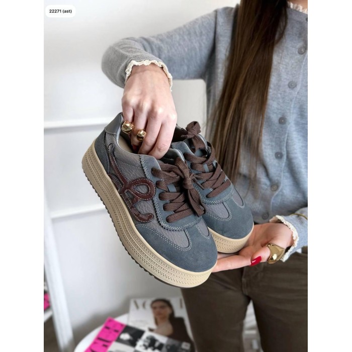 Кеди жіночі натуральна замша/шкіра колір: джинс 36,37,38,39р.