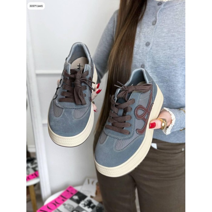 Кеди жіночі натуральна замша/шкіра колір: джинс 36,37,38,39р.