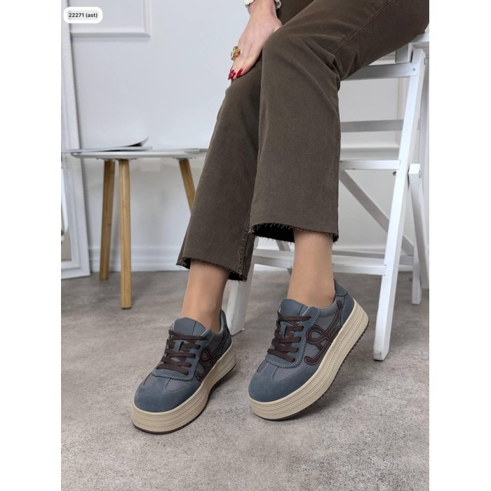 Кеди жіночі натуральна замша/шкіра колір: джинс 36,37,38,39р.