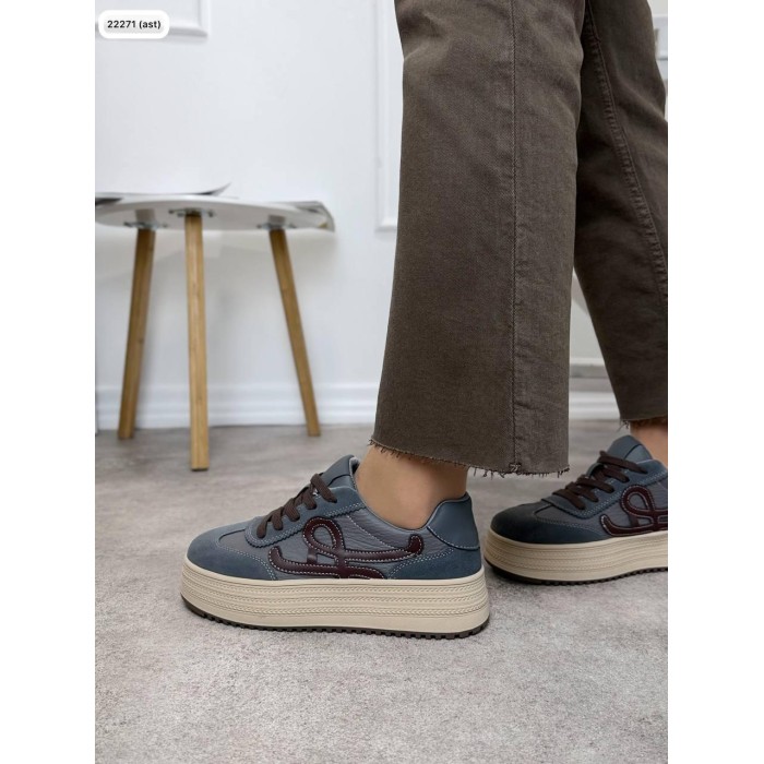 Кеди жіночі натуральна замша/шкіра колір: джинс 36,37,38,39р.