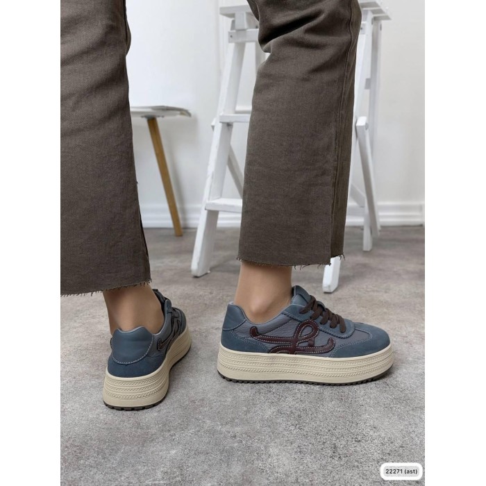 Кеди жіночі натуральна замша/шкіра колір: джинс 36,37,38,39р.