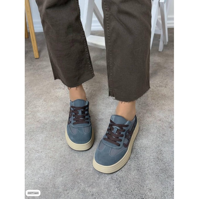 Кеди жіночі натуральна замша/шкіра колір: джинс 36,37,38,39р.