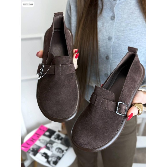 Туфлі/Лофери жіночі колір:шоколад натуральна замша 36,37,38,39,40,41р