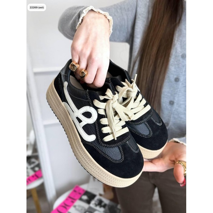 Кеди жіночі натуральна замша/шкіра колір: чорний 36,37,38,39р.