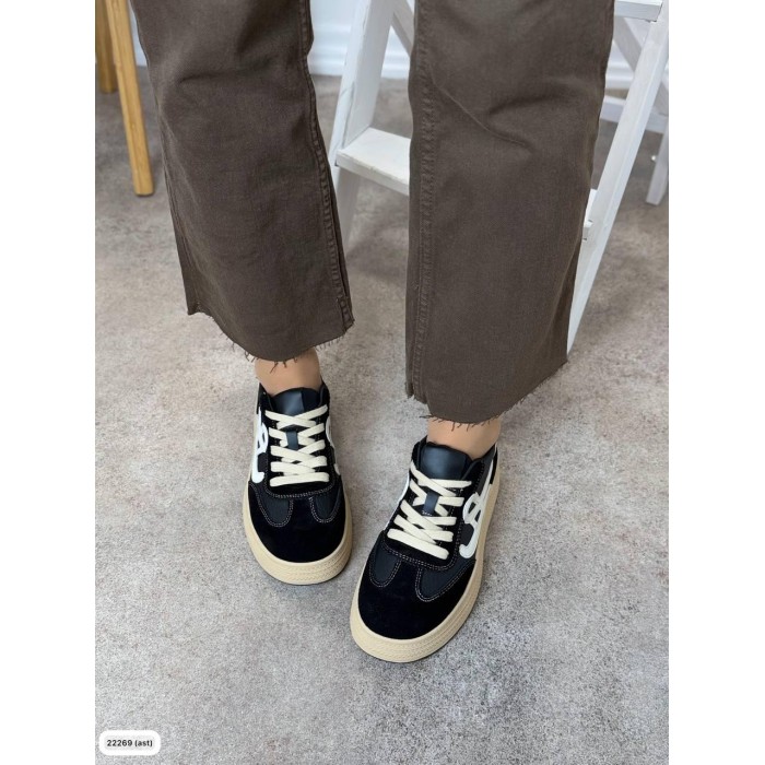 Кеди жіночі натуральна замша/шкіра колір: чорний 36,37,38,39р.