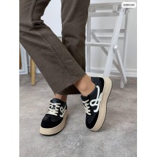 Кеди жіночі натуральна замша/шкіра колір: чорний 36,37,38,39р.