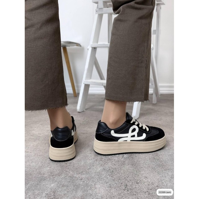 Кеди жіночі натуральна замша/шкіра колір: чорний 36,37,38,39р.