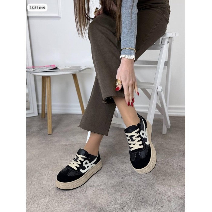 Кеди жіночі натуральна замша/шкіра колір: чорний 36,37,38,39р.