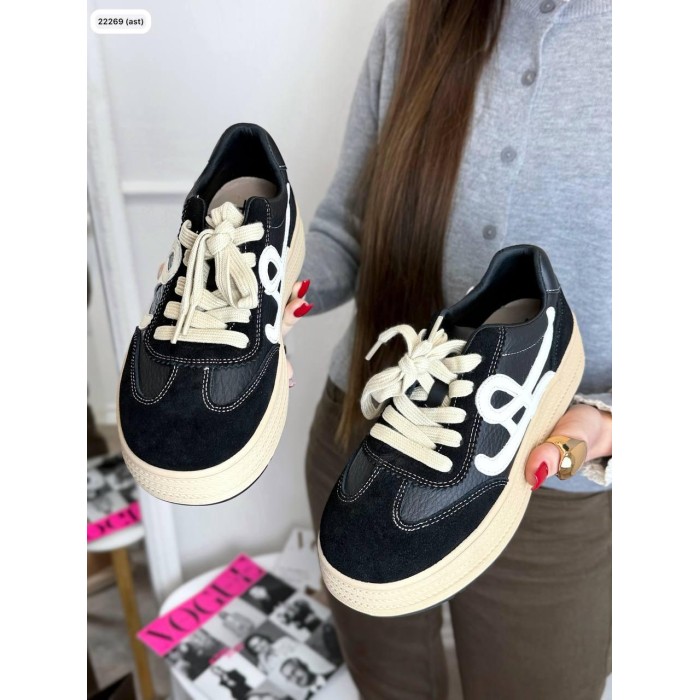 Кеди жіночі натуральна замша/шкіра колір: чорний 36,37,38,39р.