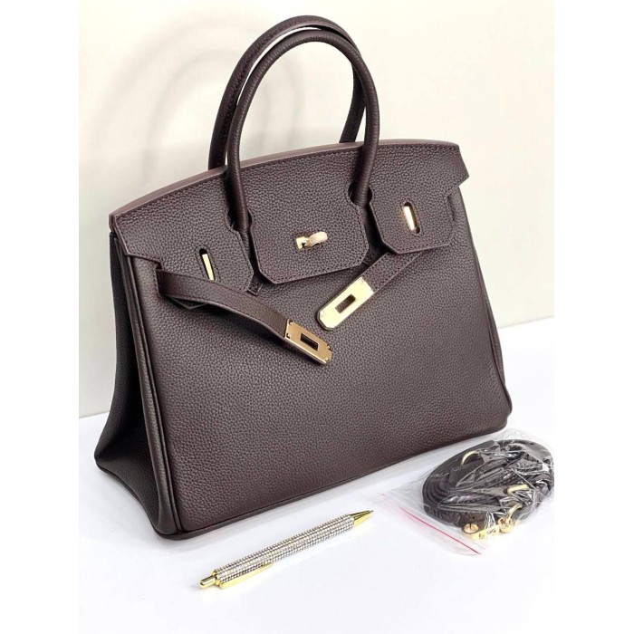 Сумка жіноча замочок з натуральної шкіри Пудра