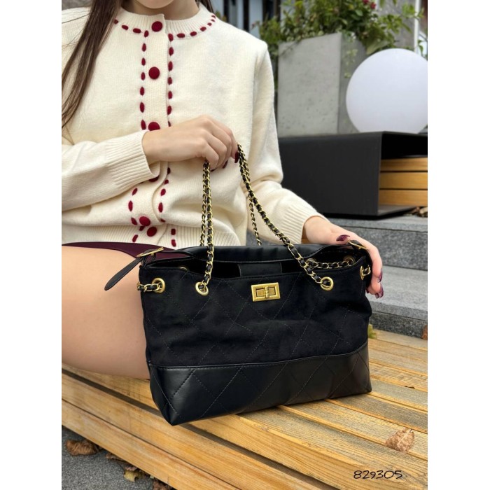 Сумка жіноча екошкіра/замша колір: Чорний