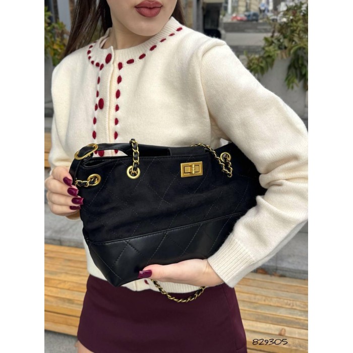 Сумка жіноча екошкіра/замша колір: Чорний