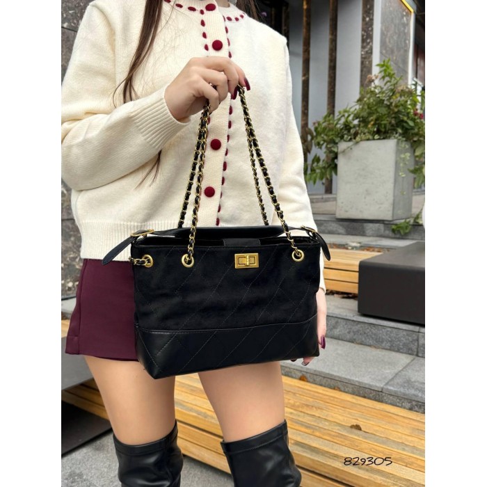 Сумка жіноча екошкіра/замша колір: Чорний