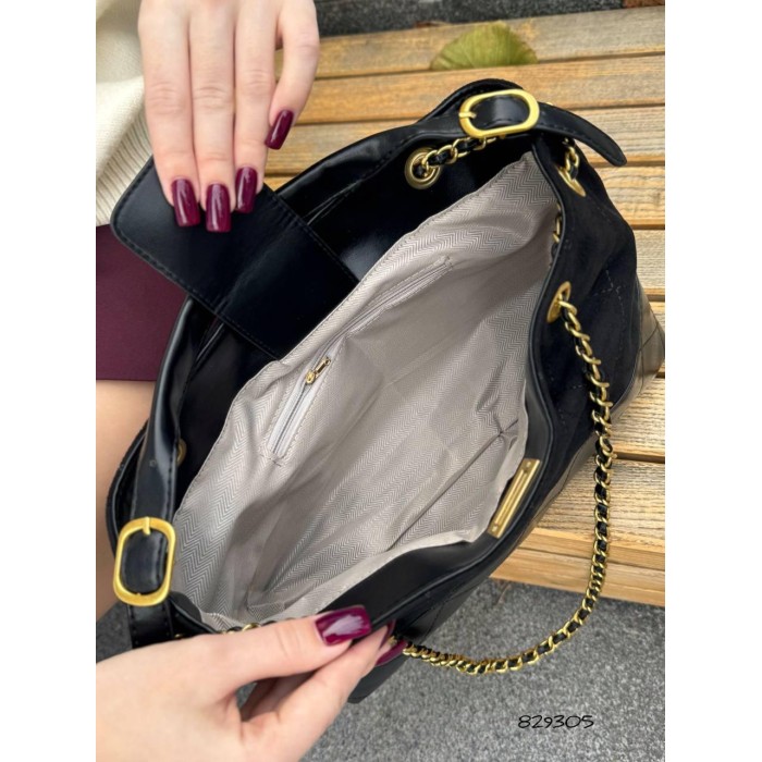 Сумка жіноча екошкіра/замша колір: Чорний