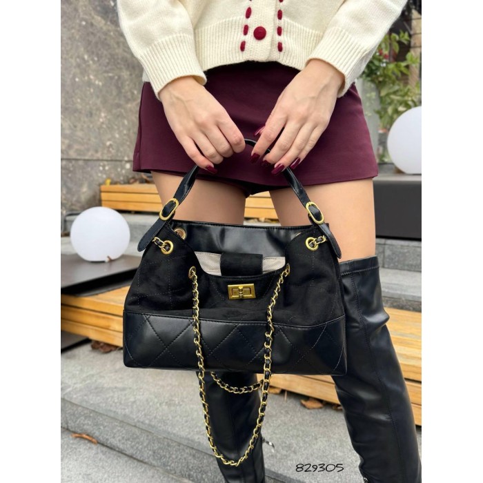 Сумка жіноча екошкіра/замша колір: Чорний