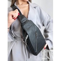 Сумка чоловіча Кросбоді натуральна шкіра Чорна