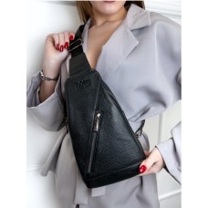 Сумка чоловіча Кросбоді натуральна шкіра Чорна