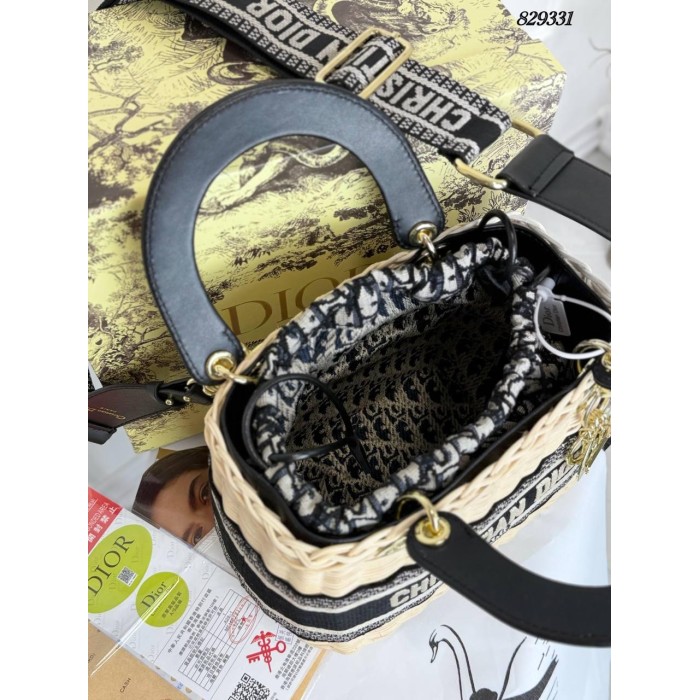 Сумка жіноча плетіння кошик комбінований зі шкірою Беж, Чорний