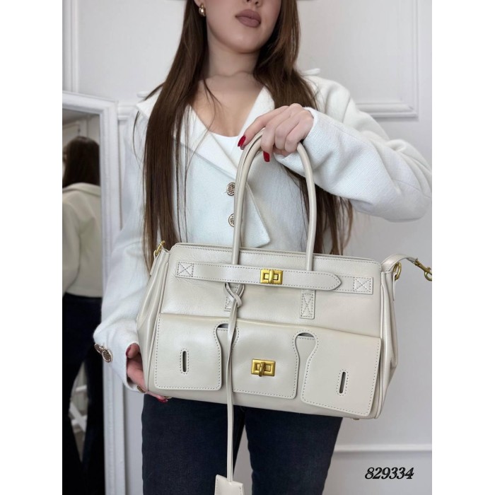 Сумка жіноча люкс натуральна шкіра Айворі