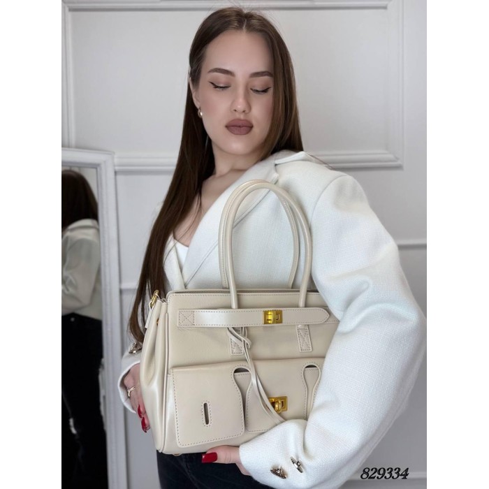 Сумка жіноча люкс натуральна шкіра Айворі