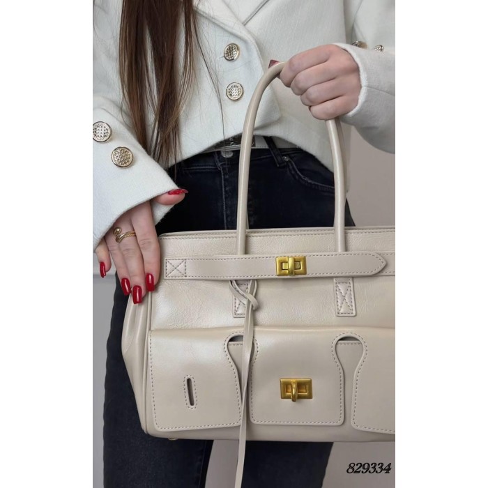 Сумка жіноча люкс натуральна шкіра Айворі