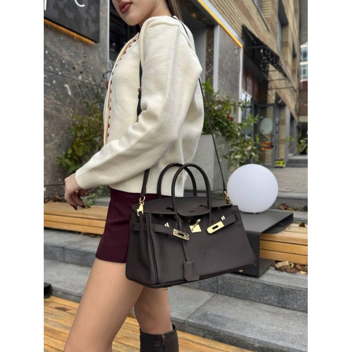 Сумка жіноча натуральна шкіра колір: Чорний, Шоколад