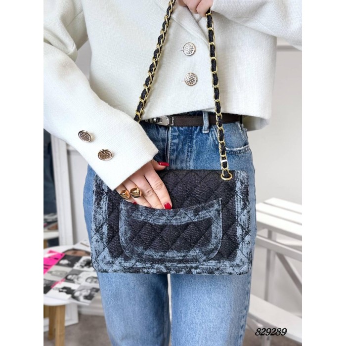 Сумка жіноча натуральна шкіра колір: Джинс