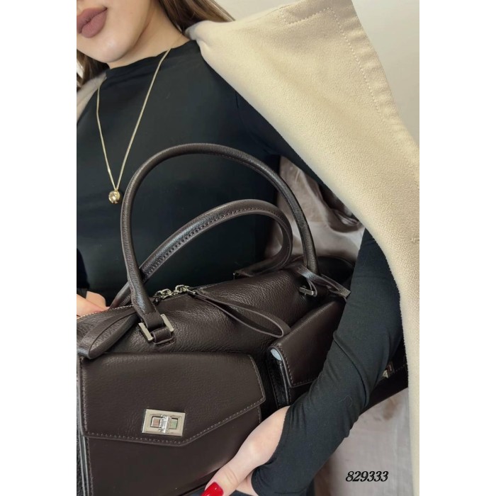 Сумка жіноча натуральна шкіра люкс колір: Шоколад