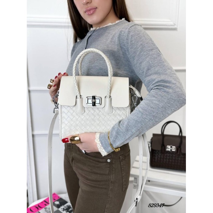 Сумка жіноча натуральна шкіра люкс колір: Шоколад, Чорний, Айворі Айворі