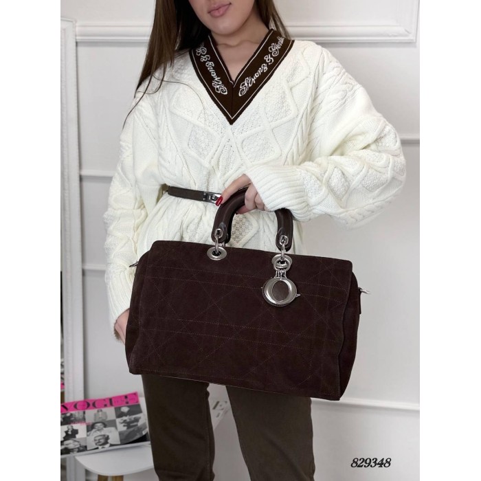 Сумка жіноча натуральна замша Преміум Люкс колір: Шоколад