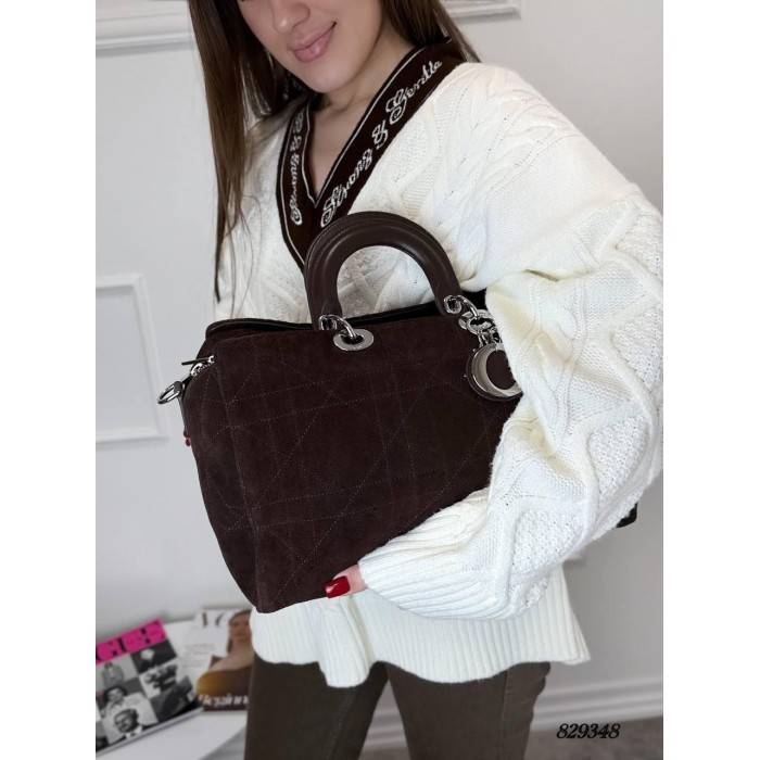 Сумка жіноча натуральна замша Преміум Люкс колір: Шоколад