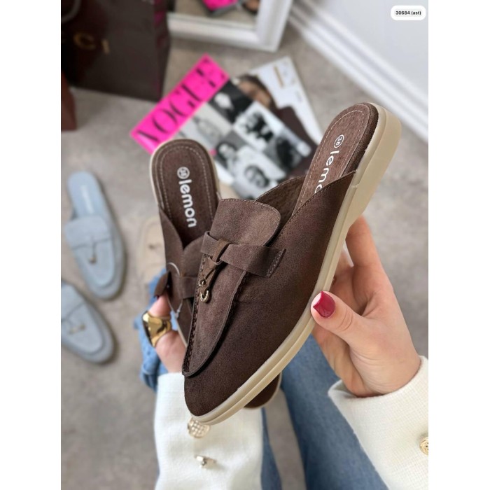 Мюлі жіночі натуральна замша колір: шоколад 36,37.38,39,40,41,42р