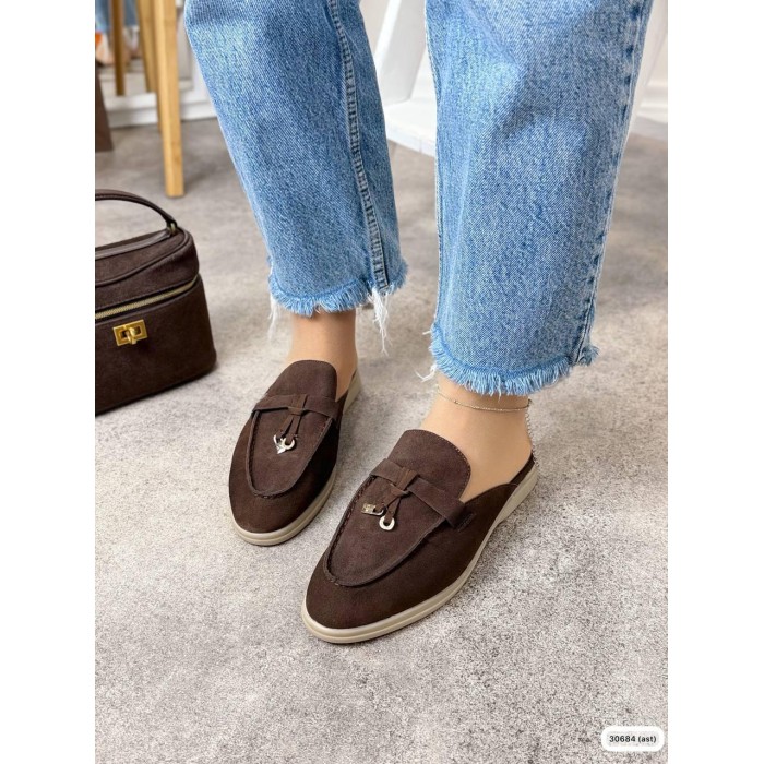 Мюлі жіночі натуральна замша колір: шоколад 36,37.38,39,40,41,42р