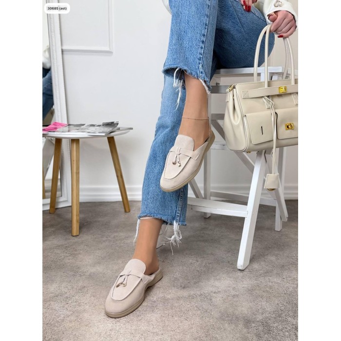 Мюлі жіночі натуральна замша колір: Світлий беж 36,37.38,39,40,41,42р