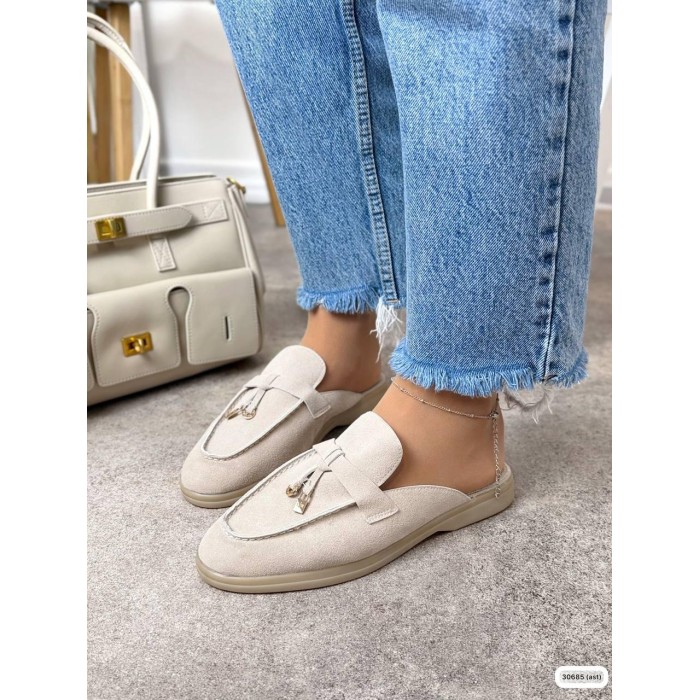 Мюлі жіночі натуральна замша колір: Світлий беж 36,37.38,39,40,41,42р