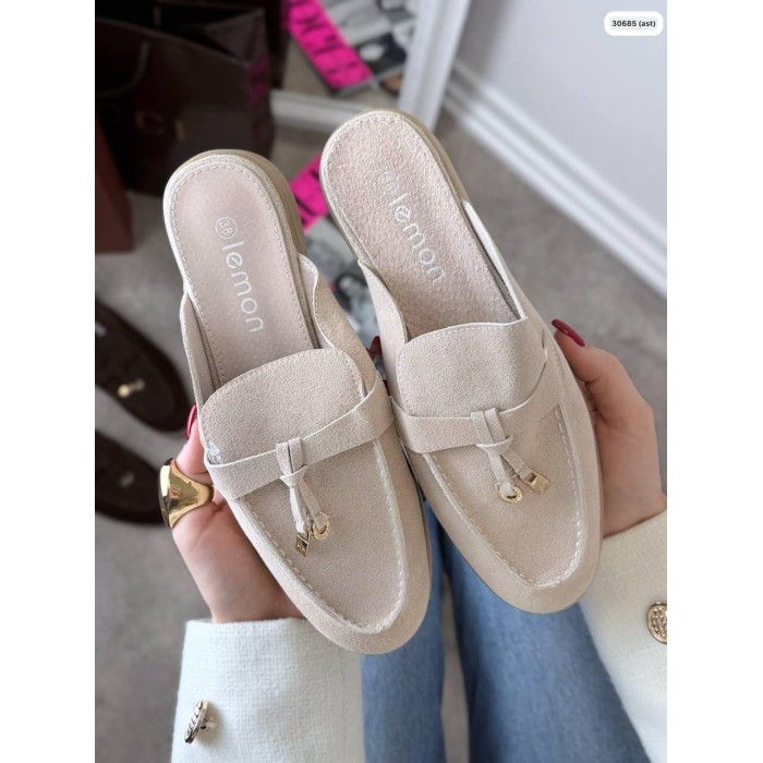 Мюлі жіночі натуральна замша колір: Світлий беж 36,37.38,39,40,41,42р