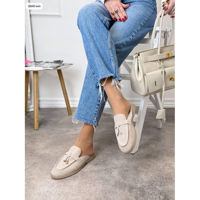 Мюлі жіночі натуральна замша колір: Світлий беж 36,37.38,39,40,41,42р