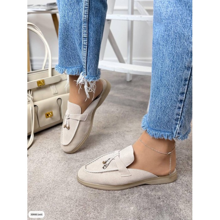 Мюлі жіночі натуральна замша колір: Світлий беж 36,37.38,39,40,41,42р