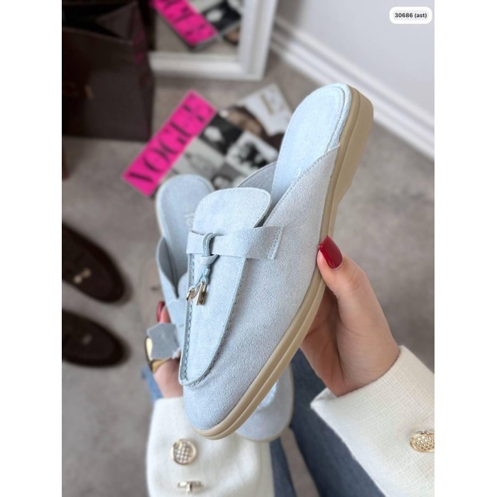 Мюлі жіночі натуральна замша колір: блакитний 38,39,40,41,42р