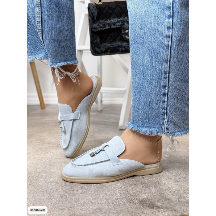 Мюлі жіночі натуральна замша колір: блакитний 38,39,40,41,42р