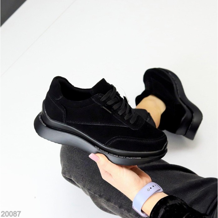 Кросівки жіночі натуральна замша чорні 36,37,38,39,41р