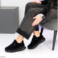 Кроссовки женские натуральная замша черные 36,37,38,39,41р