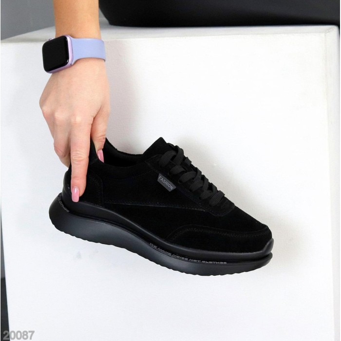 Кросівки жіночі натуральна замша чорні 36,37,38,39,41р