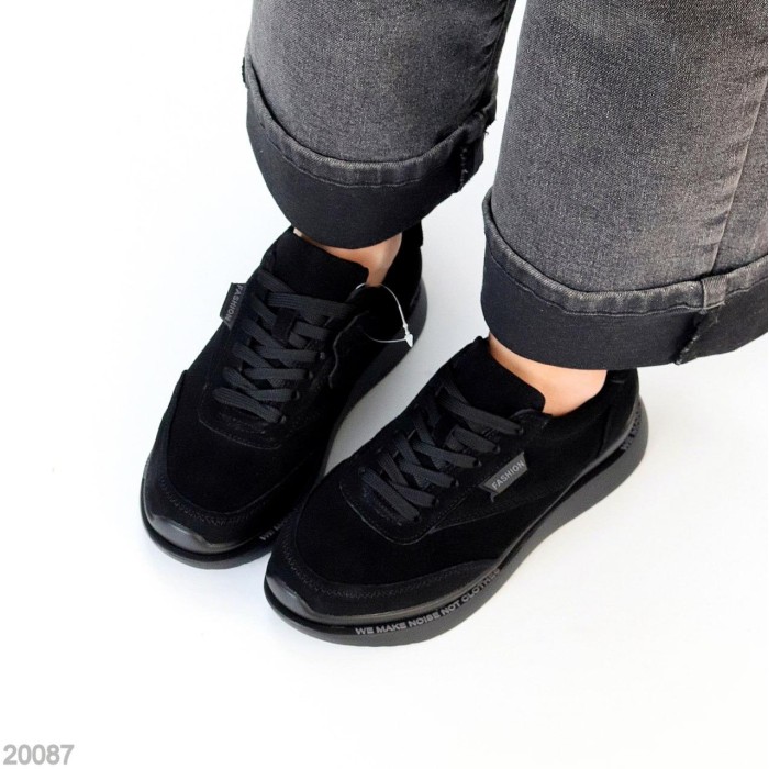 Кросівки жіночі натуральна замша чорні 36,37,38,39,41р